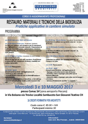 Brebey al Corso di aggiornamento sul Restauro: Materiali e tecniche della bioedilizia.
