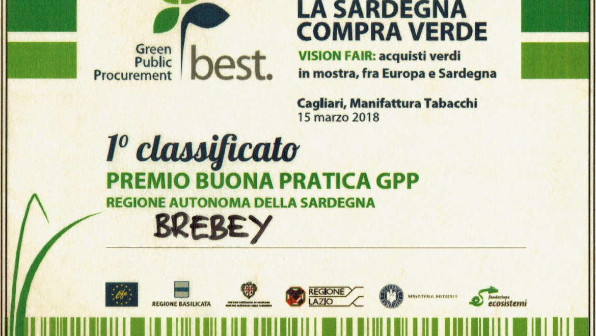 Brebey 1° Classificato al Green Public Procurement